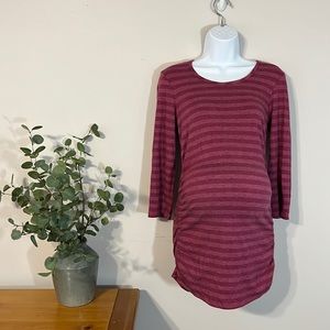 MATERNITY!  Adorable Motherhood Maternity 3/4 sleeve striped shirt, extra length